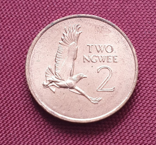 Zambia two ngwee 1983 flying - two,