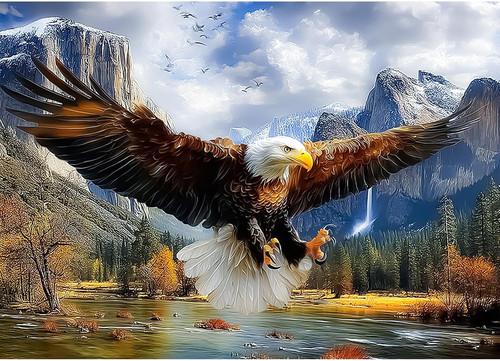 Diamond art flying eagle - diamond,