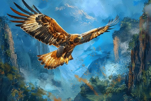 Flying eagle bird prey - flying,