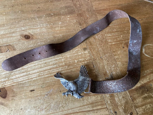 Silver metal flying eagle - eagle, belt