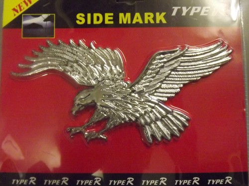 Flying eagle chrome badge - chrome, 3d