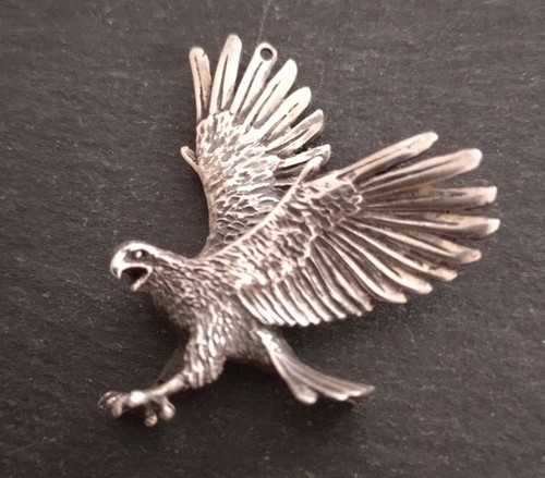 Silver flying eagle earring - silver,