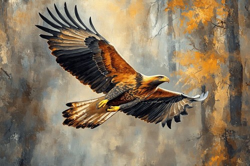Flying eagle bird - flying, canvas