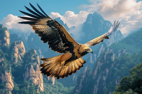 Flying eagle bird - eagle, canvas