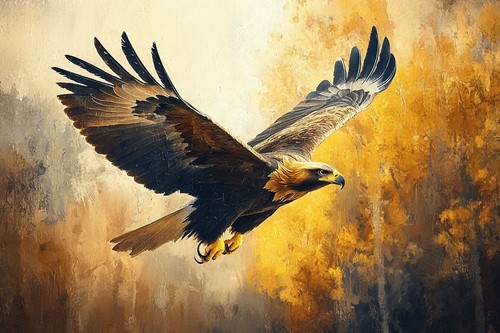 Flying eagle bird canvas - flying,